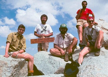 Hullar and colleagues at the summit of Mt. San Jacinto