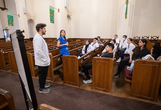 Karim Jamaleddine addresses the student volunteers