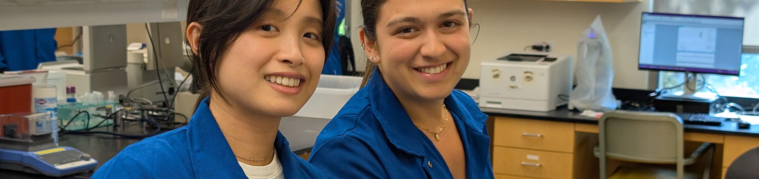 Two researchers in the lab