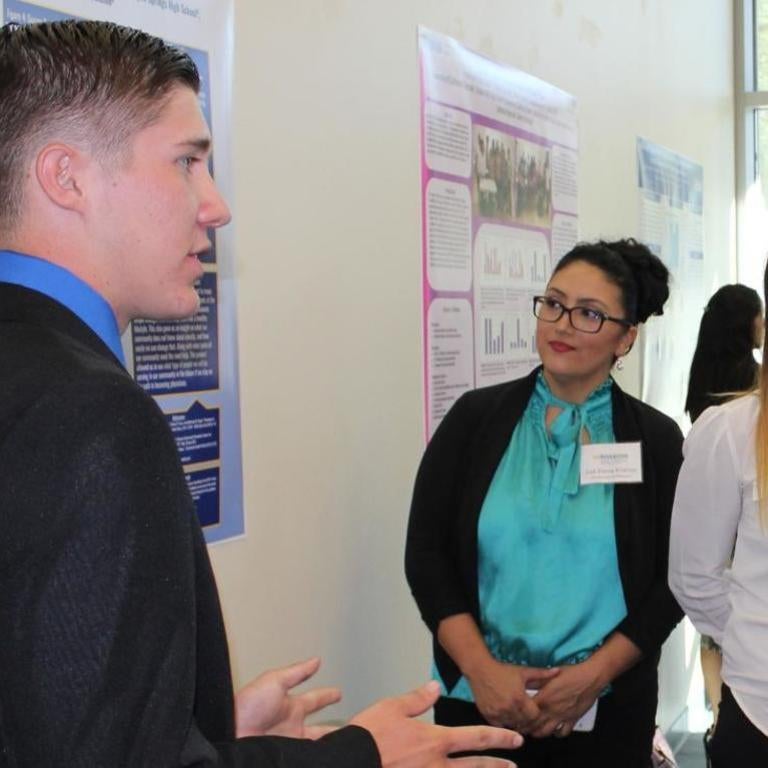 speaking at a conference