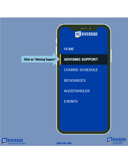 how to schedule an appointment step 2 click on advising support button