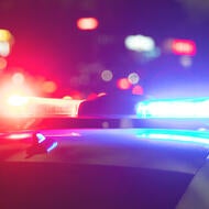 Police car lights stock photo