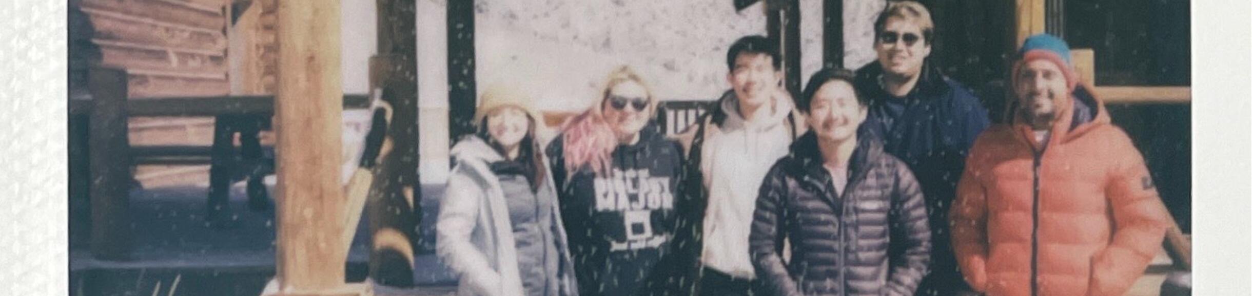 Lab group outside Crooked Creek field station