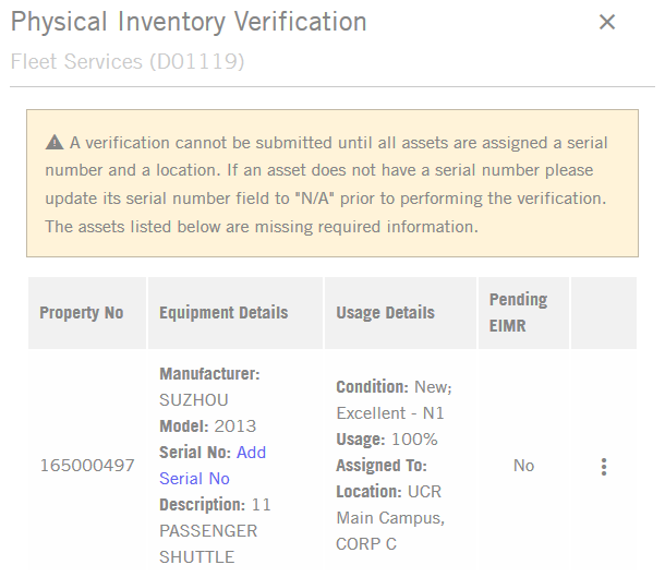 Inventory Missing Fields