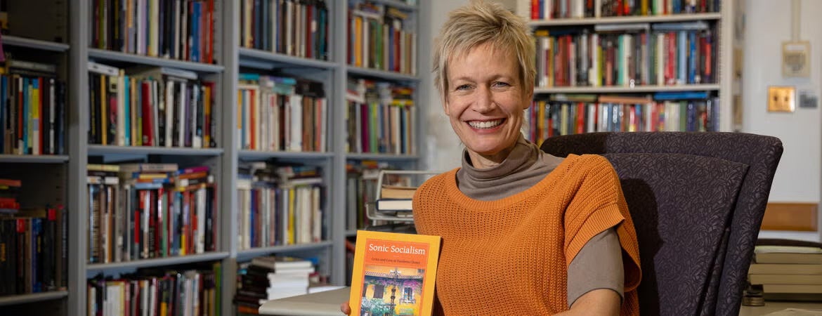 Christina Schwenkel with Book