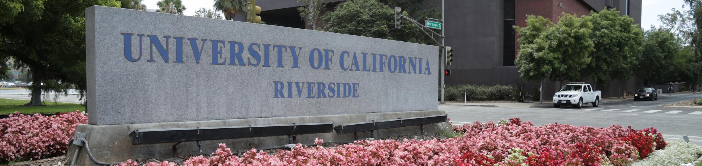 UCR Sign with Flowers