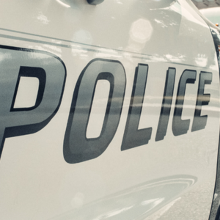 The side of a police car