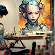 AI and art technology stock photo