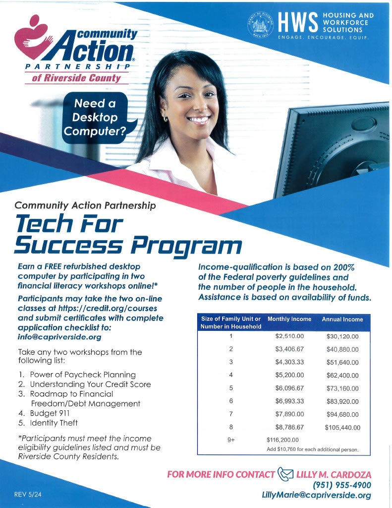 Caps of Rivco Tech for Success Program