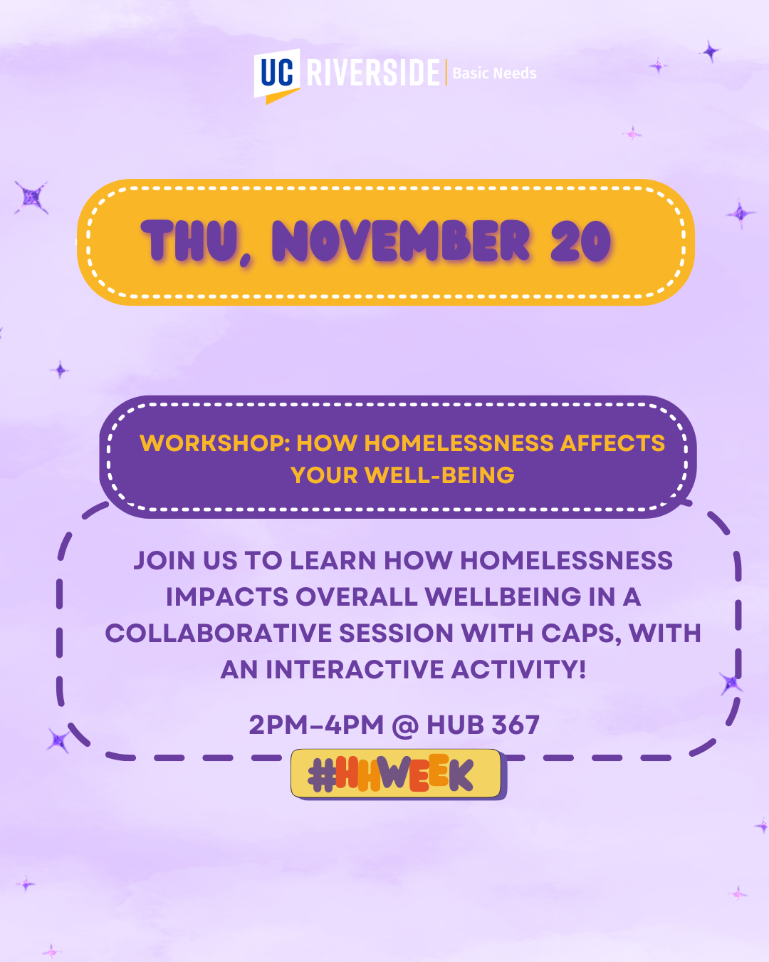 (h&h) Thursday event flyer