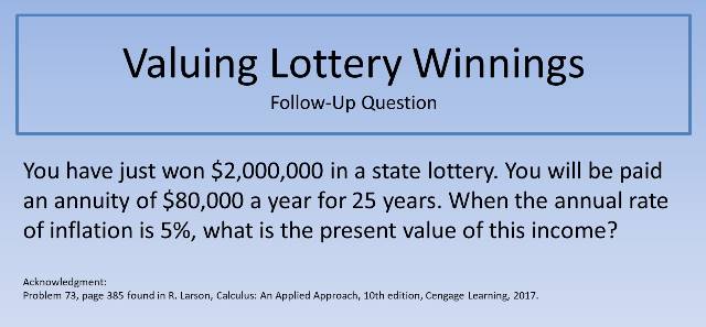 Valuing Lottery Winnings FUQ 640