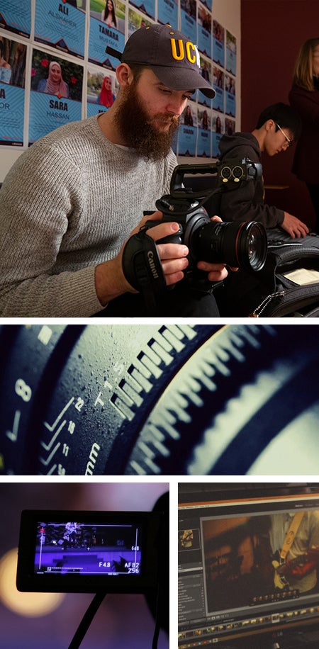 Members of the Video Production Team and different Video equipment