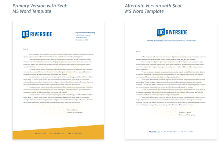UCR Letterhead Word Template Alternate Seal