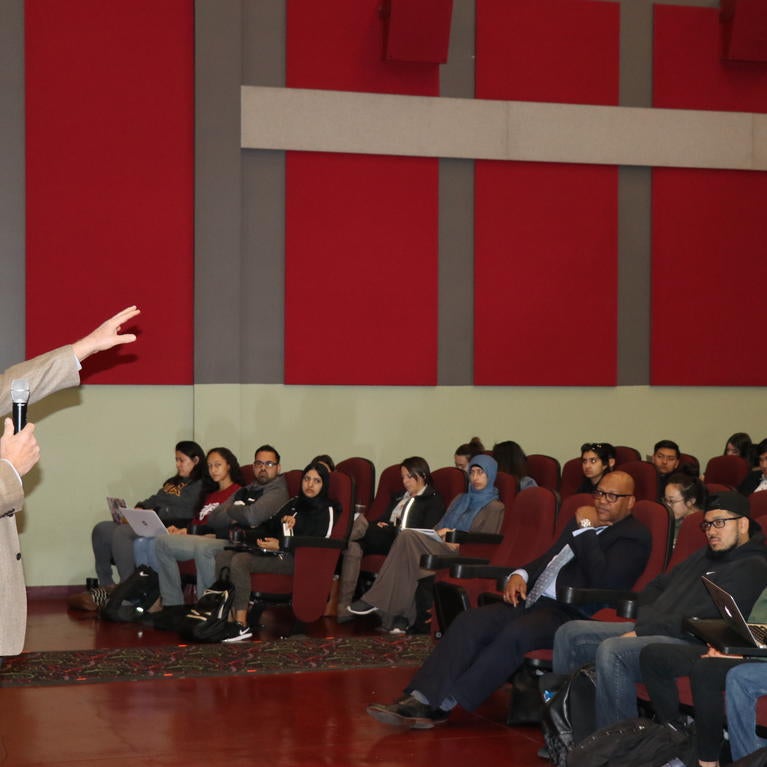 Matt Lyons speaking at UCR
