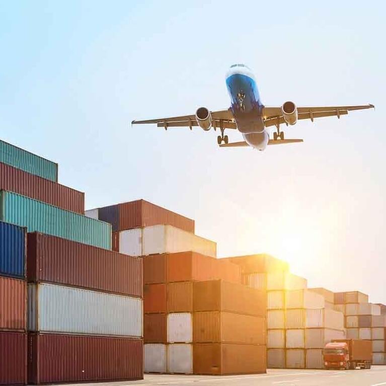 Containers and airplane