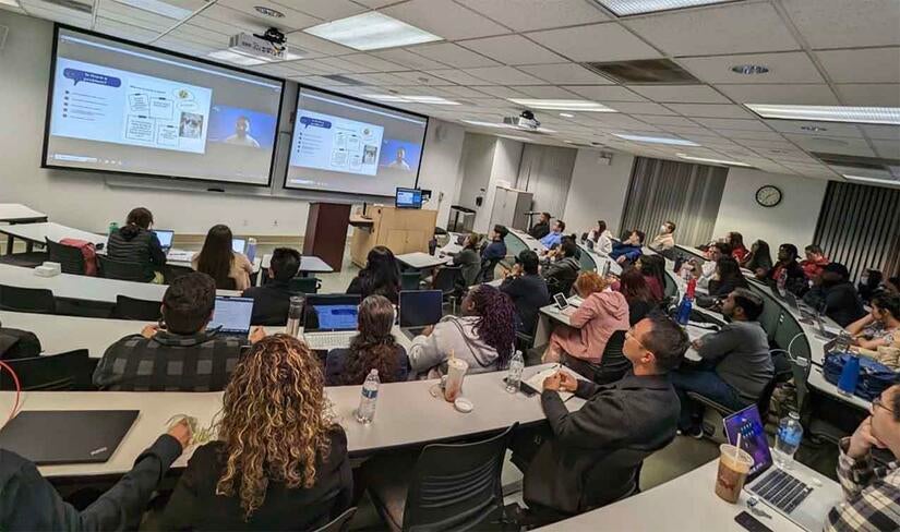Prof. Ashish Sood's graduate marketing class in Anderson Hall