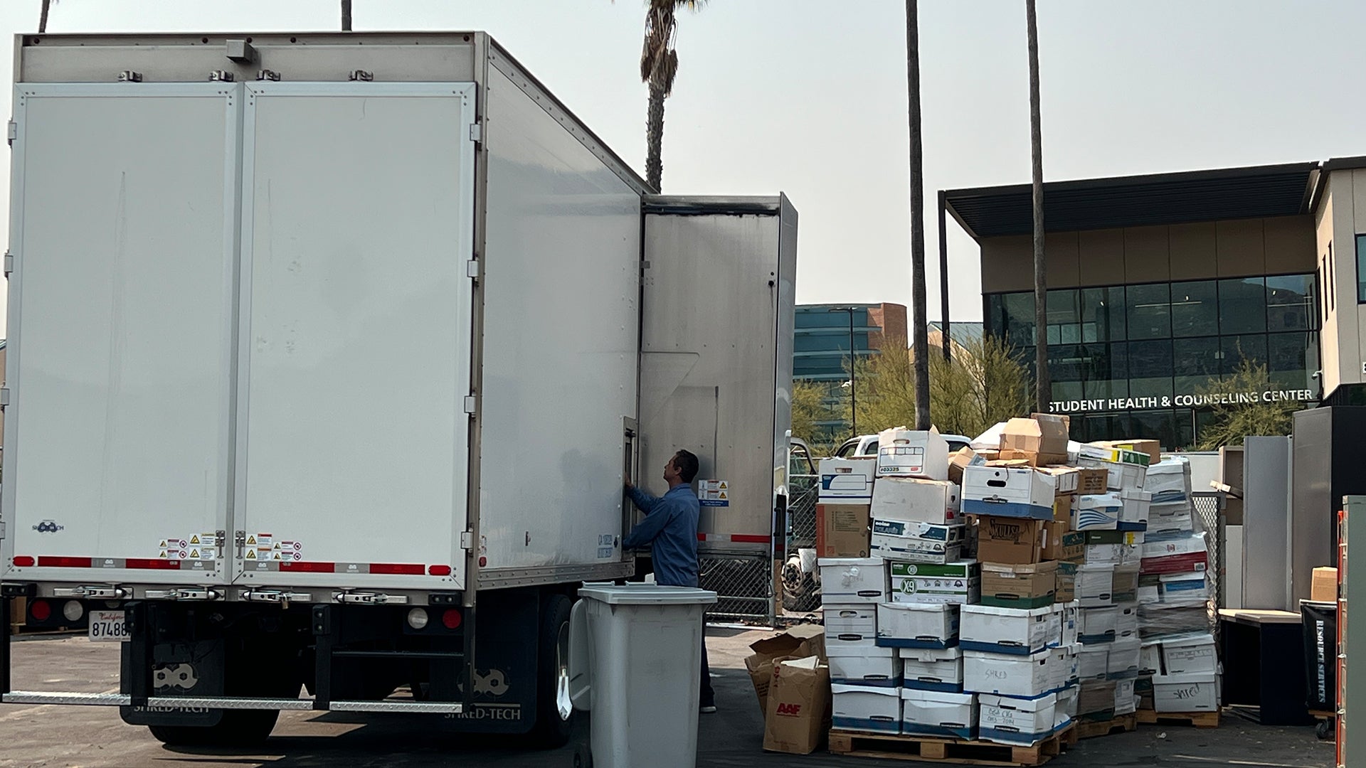 Shredding Truck with boxes