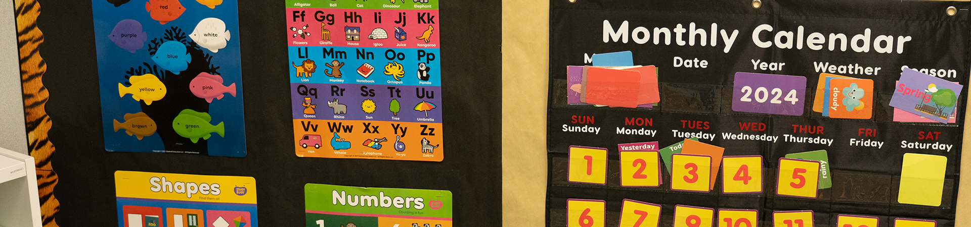 monthly calendar with weather and colors