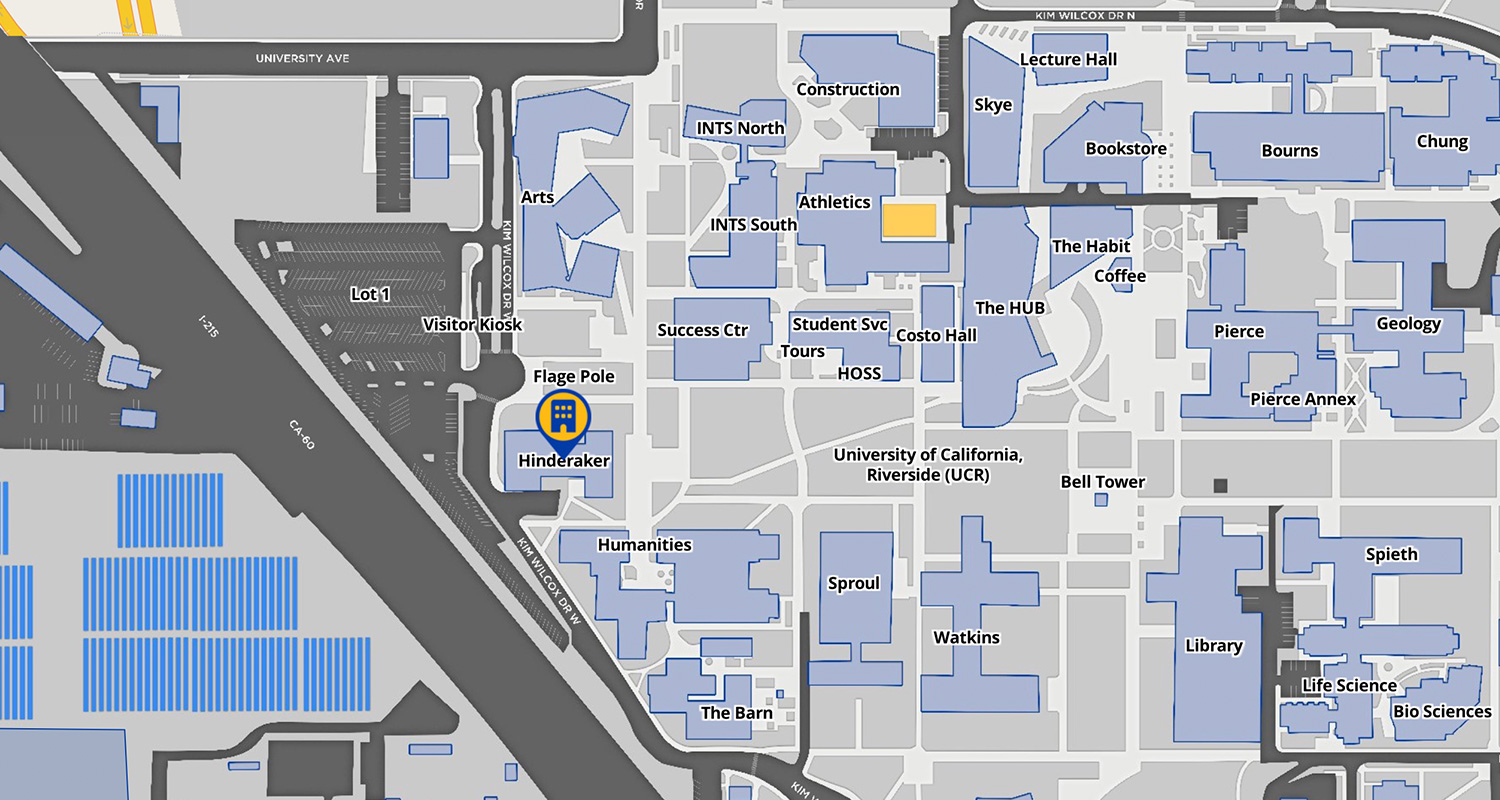Hinderaker Hall on UCR map