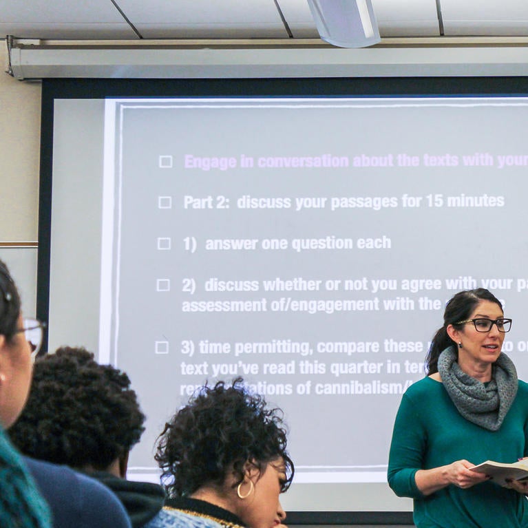 Professor Michelle Raheja teaches English 130