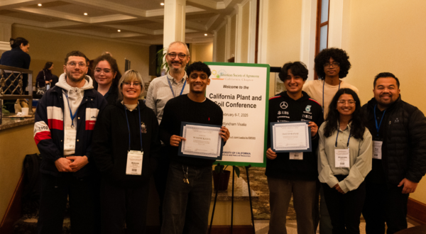 UCR undergraduates displaying research awards won