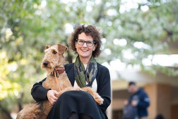 Dr. Kathryn Uhrich, CNAS Dean, with Athena