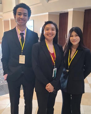 Stephanie Dingwall Divisional Dean of Academic Student Affairs with Students