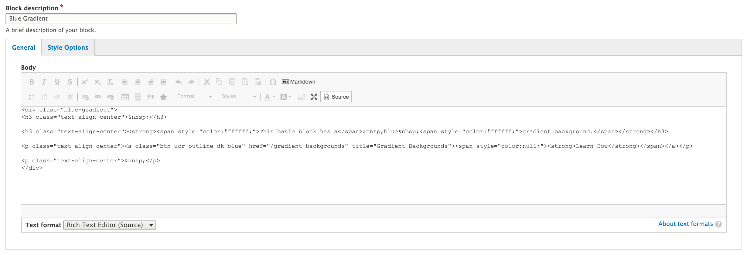 example of css code after applying the gradient class