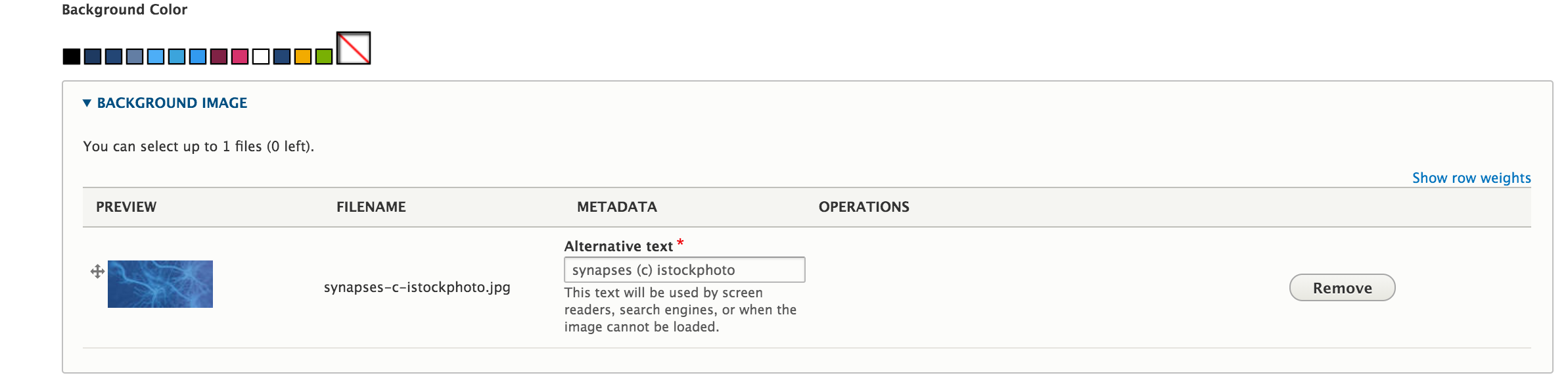 screenshot of background image addition in progress