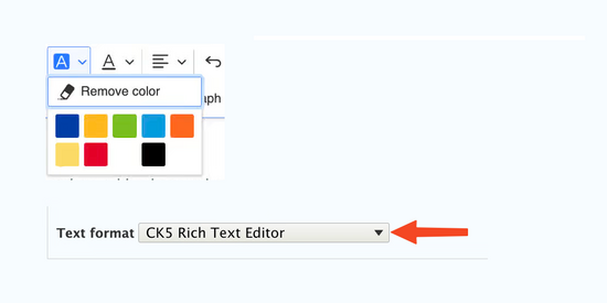 CK5 Rich Text Editor with Font Color Options Screenshot