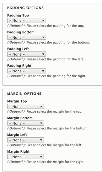 padding and margins all set to none