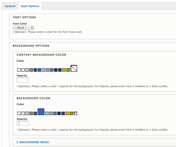 editing the background color
