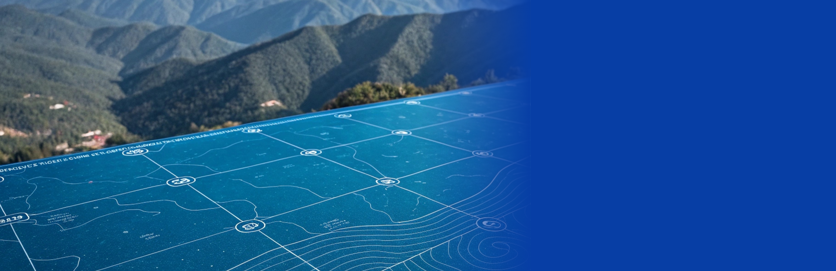 GIS map with a mountain in the background
