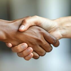 Two people shaking hands