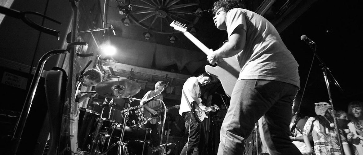 The Barn Past close up of live rock band