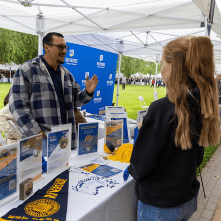 Advisor talking to a student