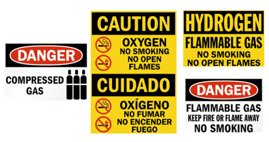 caution gas signs
