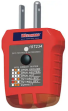 Example of a GFCI outlet tester 