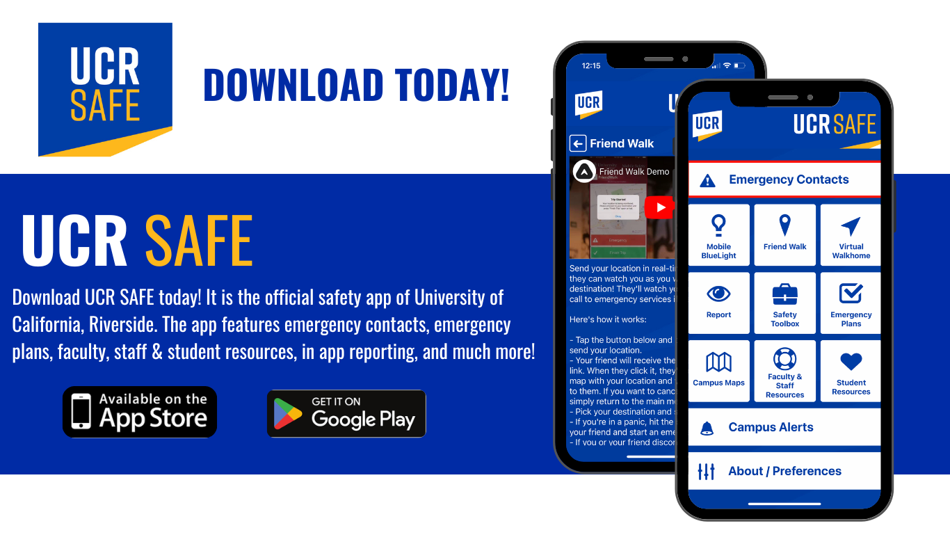 UCR safe app download today message