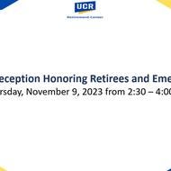 November 9 Reception Honoring Retirees and Emeriti