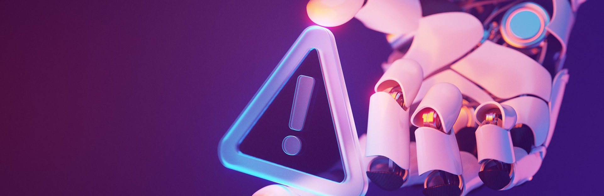Image of a robotic hand against a purple background