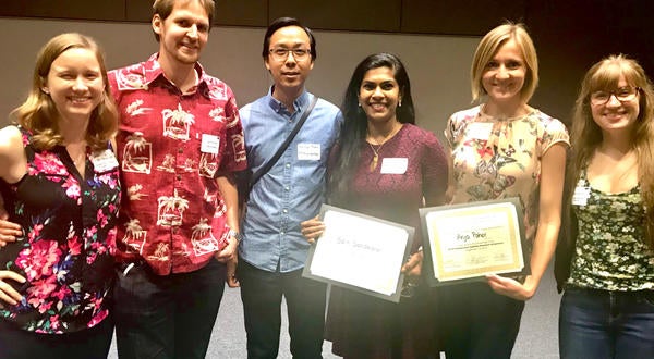 UCR students with faculty holding certificate awards. 