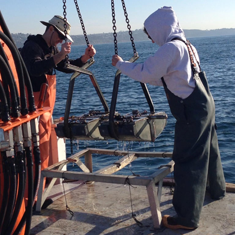 taking ocean samples
