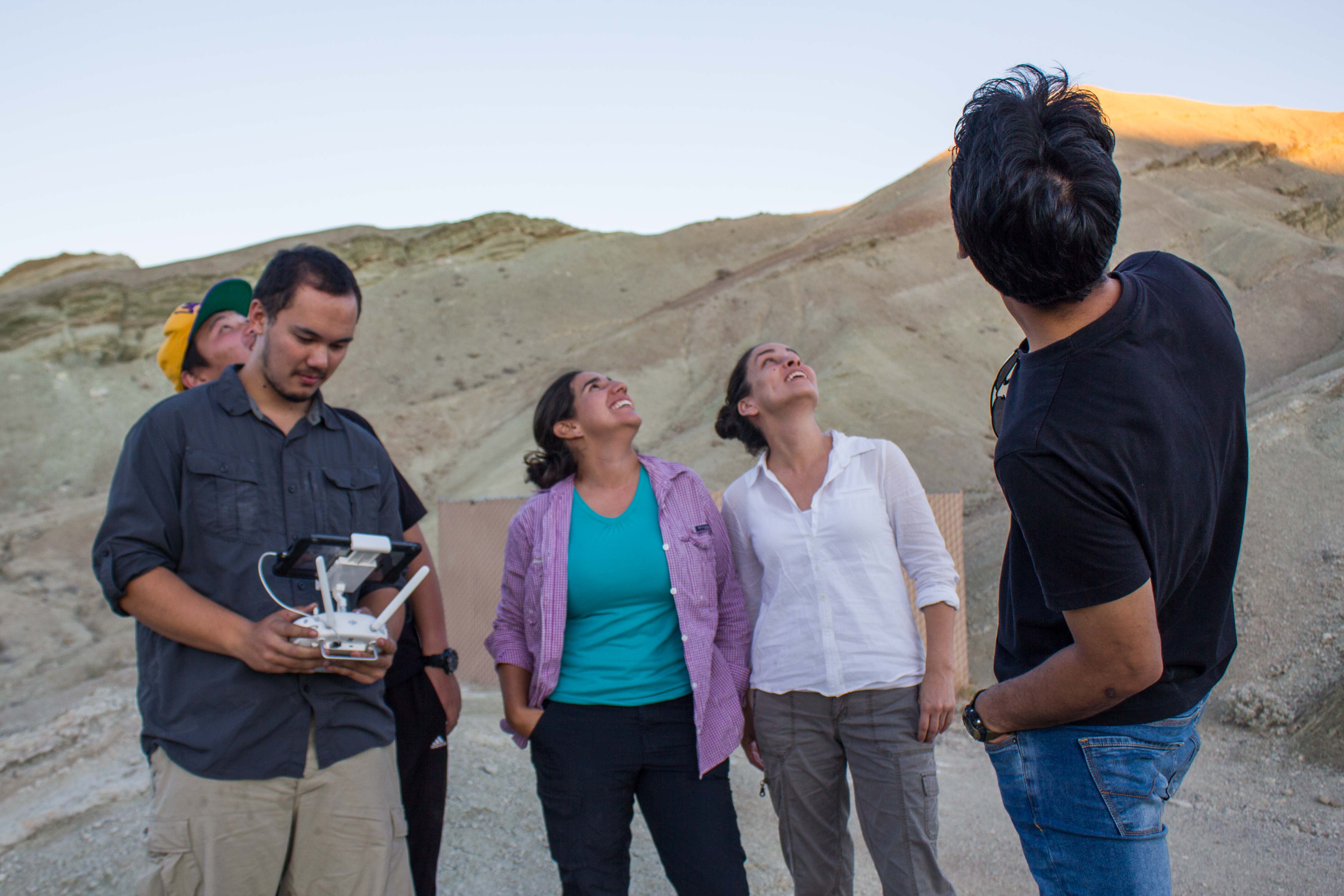 Students collecting UAV aerial imagery