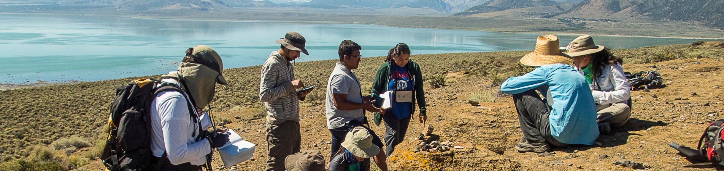 students in summer field working with GeoPads