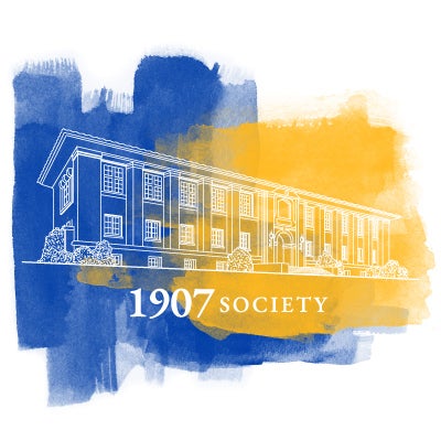 1907 Society campaign graphic on top of watercolor brush strokes.