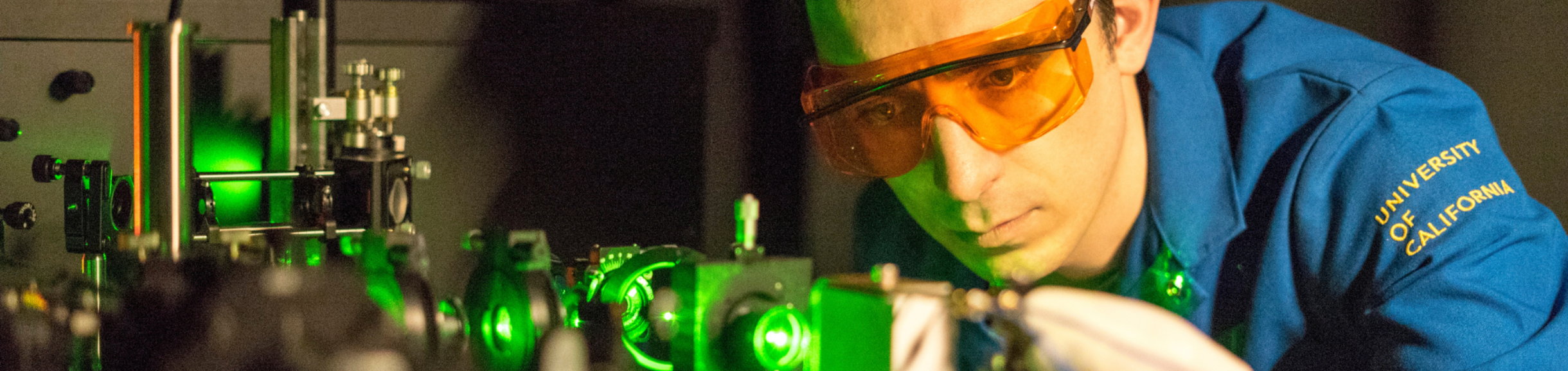 student adjusting experiment