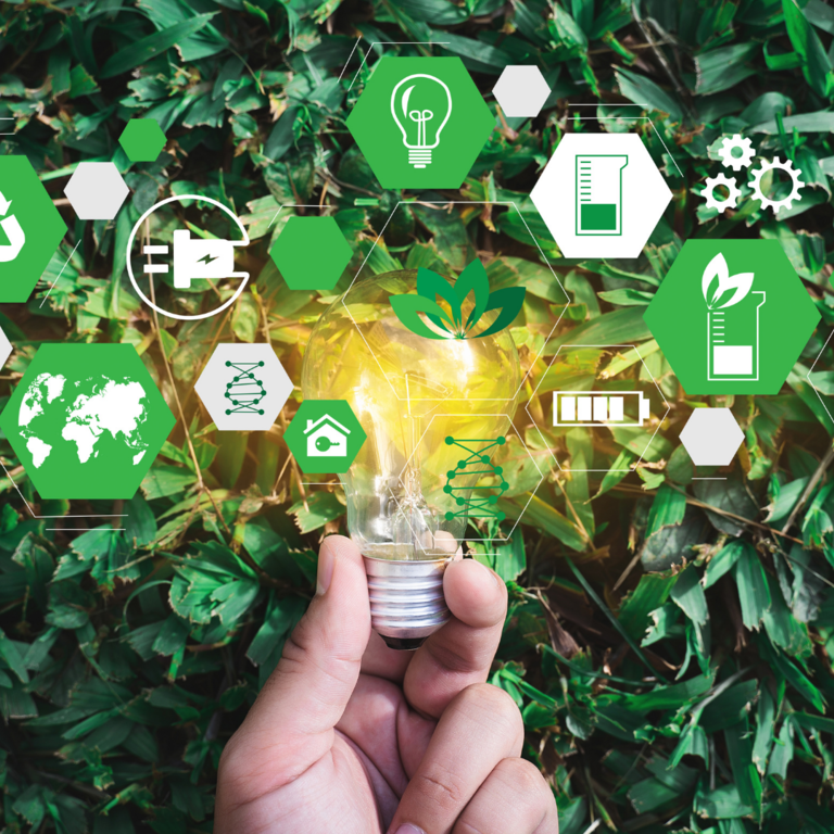 environmental theme image light bulb recycle icon