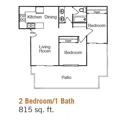 Falkirk 2 Bed/1Bath Floor Plan