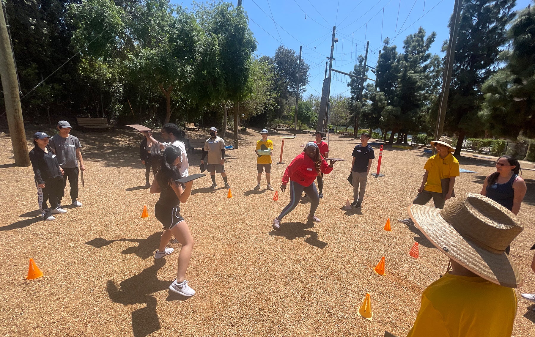 students at ropes course